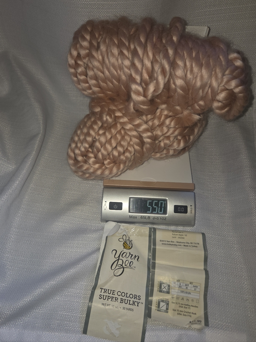Yarn Bee True Colors Super Bulky Jumbo Yarn, Auburn Apple, (1) Full, (1) Partial